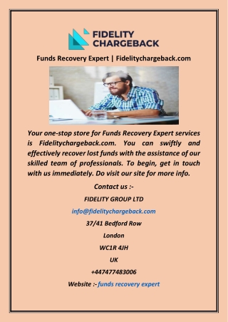 Funds Recovery Expert  Fidelitychargeback com