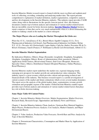 Incretin Mimetics Market