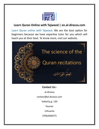 Learn Quran Online with Tajweed en.al-dirassa