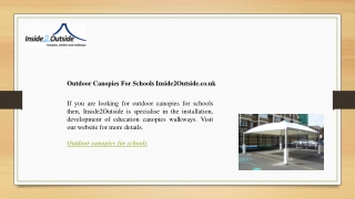 Outdoor Canopies For Schools Inside2Outside.co.uk