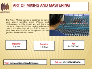 Art of Mixing and Mastering Course