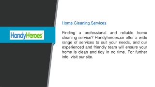 Home Cleaning Services  Handyheroes.se