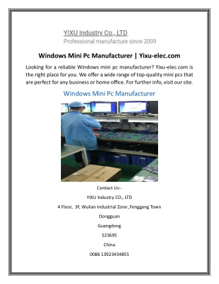 Windows Mini Pc Manufacturer Yixu-elec.com