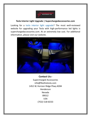 Tesla Interior Light Upgrade Superchargedaccessories