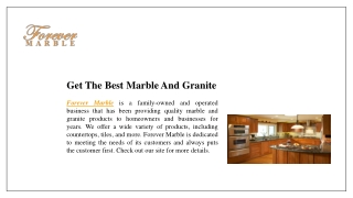 Get The Best Marble And Granite