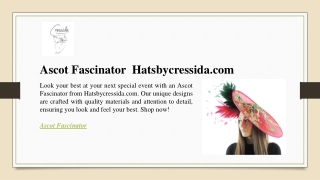 Ascot Fascinator | Hatsbycressida.com