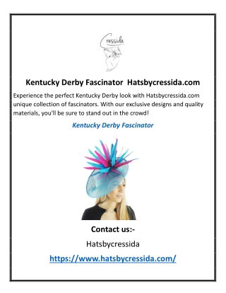 Ascot Fascinator  Hatsbycressida.com