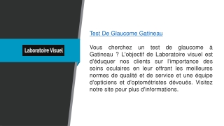 Test de glaucome à Gatineau Laboratoirevisuel.ca