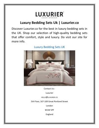 Luxury Bedding Sets Uk  Luxurier.co