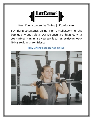 Buy Lifting Accessories Online  Liftcollar