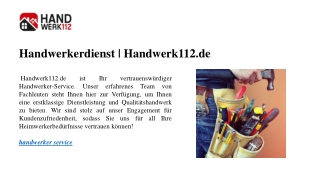 Handwerkerdienst  Handwerk112.de