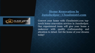 Home Renovation In Jamshedpur  Cloudmistri.com