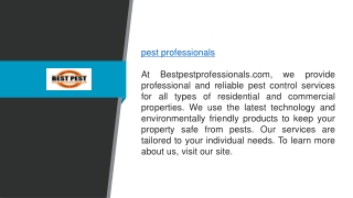 Pest Professionals  Bestpestprofessionals.com