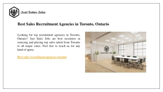 Best Sales Recruitment Agencies in Toronto, Ontario