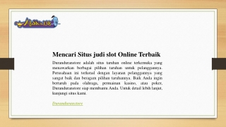 Mencari Situs judi slot Online Terbaik