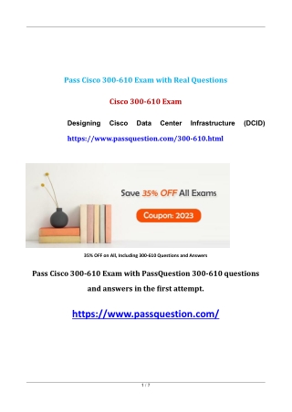 CCNP Data Center 300-610 DCID Practice Exam 2023