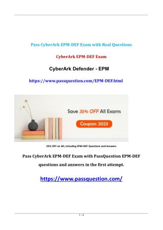 CyberArk Defender - EPM EPM-DEF Exam Questions