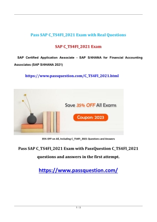 SAP C_TS4FI_2021 Exam Questions PDF 2023