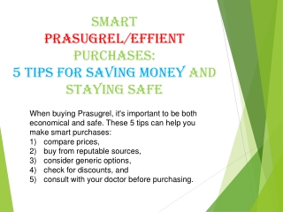 Smart Prasugrel Purchases: 5 Tips for Saving Money and Staying Safe