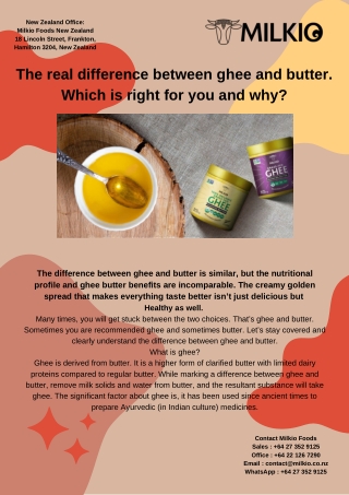 Difference between ghee and butter