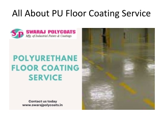 All About PU Floor Coating Service