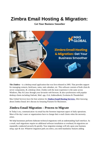 Zimbra Email Migration – MasGlobal