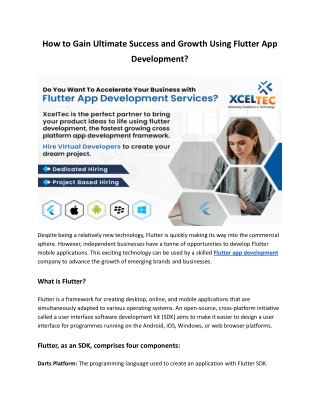 How to Gain Ultimate Success and Growth Using Flutter App Development_