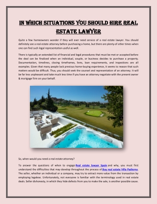 In Which Situations You Should Hire Real Estate Lawyer