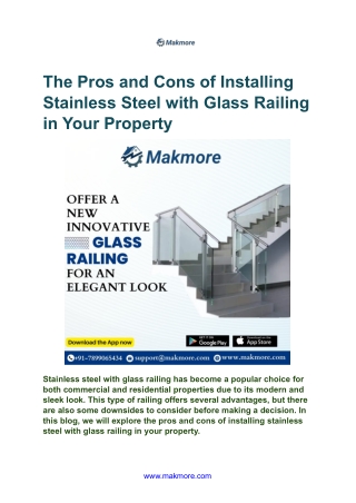 The Pros and Cons of Installing Stainless Steel with Glass Railing in Your Property