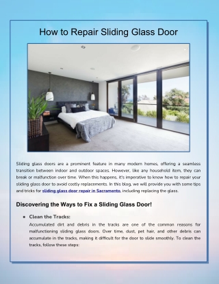 Repairing a Sliding Glass Door