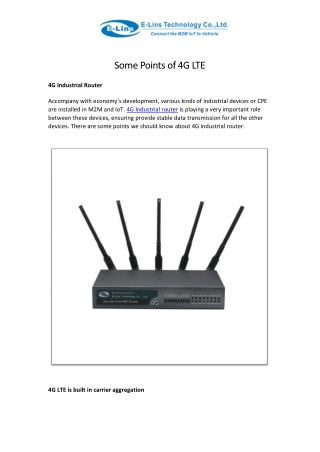 Some Points of 4G LTE