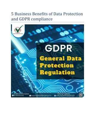 5 Business Benefits of Data Protection and GDPR compliance