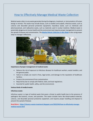 How to Effectively Manage Medical Waste Collection