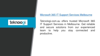 Microsoft 365 It Support Services Melbourne  Teknologi.com.au