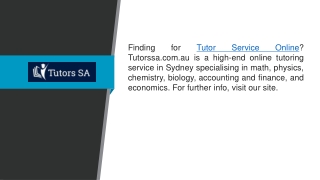 Tutor Service Online  Tutorssa.com.au