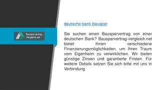 Deutsche Bank Bauspar  Bausparvertrag-vergleich.net