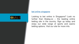 Bet Online Singapore 8nplay.co