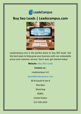 Buy Seo Leads  Leadscampus