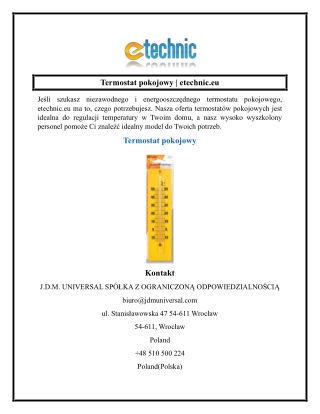 Termostat pokojowy  etechnic.eu