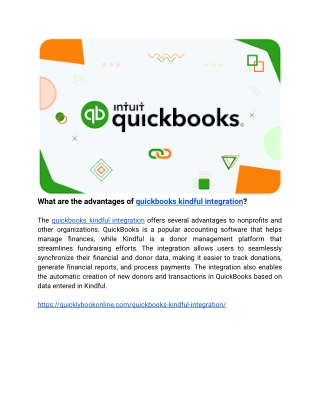 What are the advantages of quickbooks kindful integration