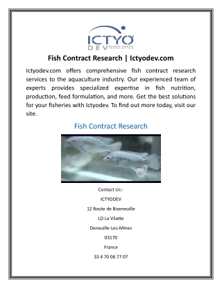 Fish Contract Research  Ictyodev.com