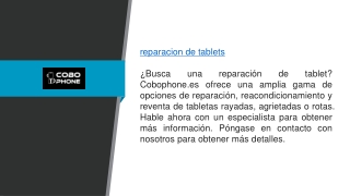 Reparación de Tablet Cobophone.es