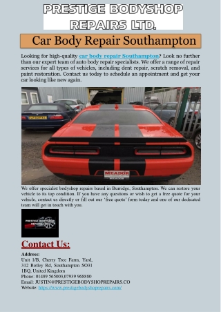 Car Body Repair Southampton