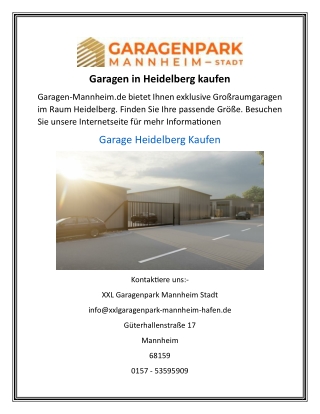 Garagen in Heidelberg kaufen