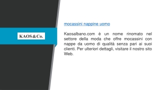 Mocassini con nappe da uomo Kaosalbano.com