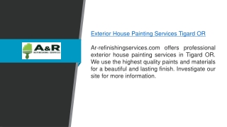 Exterior House Painting Services Tigard Or  Ar-refinishingservices.com