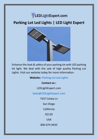 Parking Lot Led Lights  LED Light Expert