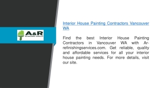 Interior House Painting Contractors Vancouver Wa  Ar-refinishingservices.com