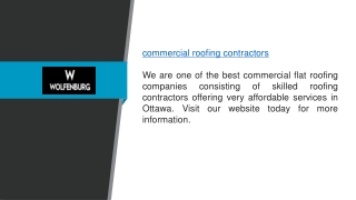 Commercial Roofing Contractors Wolfenburg.ca