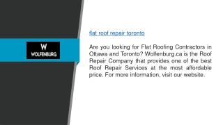 Flat Roof Repair Toronto Wolfenburg.ca